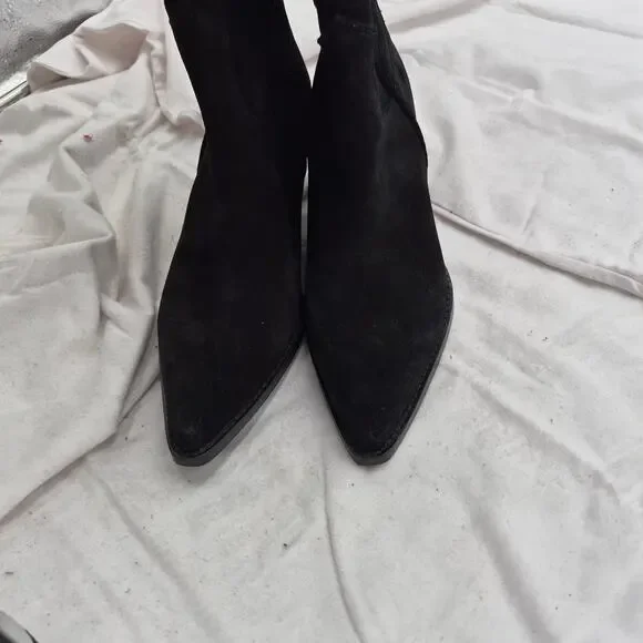 Sam Edelman Julee over-the-knee cowboy boots in black suede  size 8.5 - Picture 4 of 6